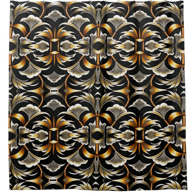 Cortina De Ducha Deco floral opulento (Anverso)