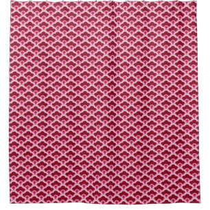 Cortina De Ducha Deco Vieira Chinos, Vino de Burdeos y Rosa