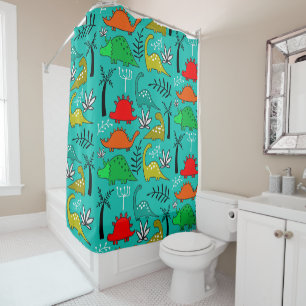 Cortina De Ducha Decoración de guardería de dinosaurios para niños 