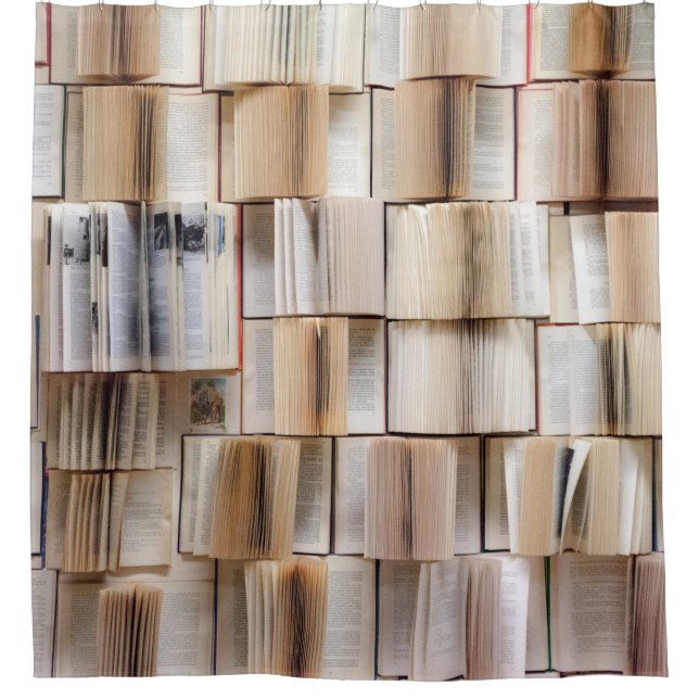 Cortina De Ducha Decoración de libros de pared (Anverso)