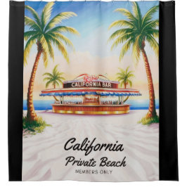 Cortina De Ducha Decoración del hogar de la playa de Los Ángeles ca