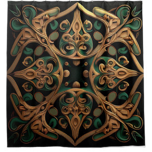 Cortina De Ducha Decoración del patrón de arcilla ornamental de bro