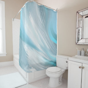 Cortina De Ducha decoración moderna tímida azul