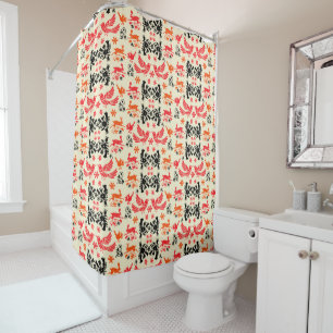 Cortina De Ducha Decoración Otomi Mexicana para el Hogar