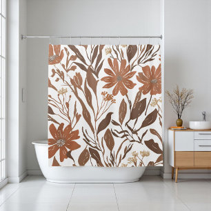 Cortina De Ducha Decoración rústica del cuarto de baño del Terracot