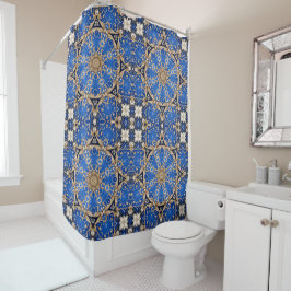 Cortina de ducha decorativa Blue Gold