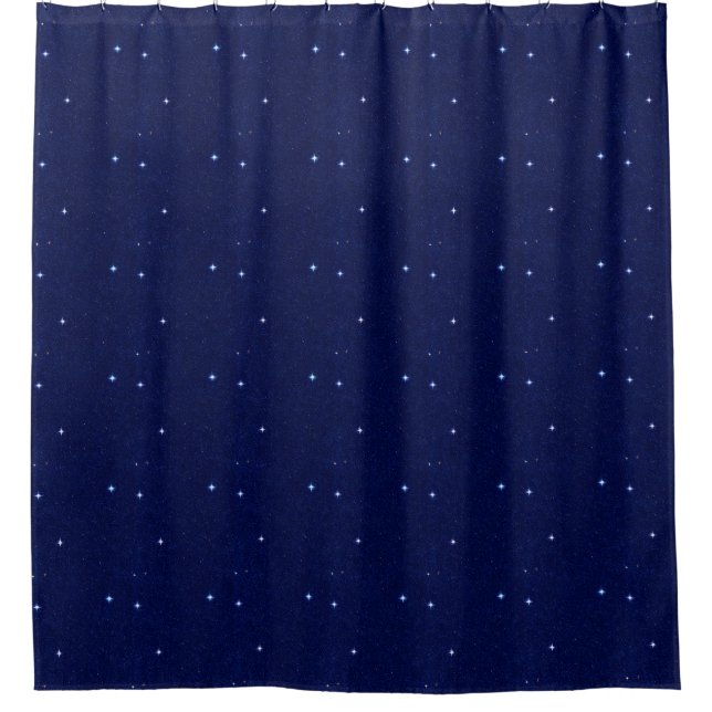 Cortina de ducha Deep Blue con estrellas diminutas (Anverso)