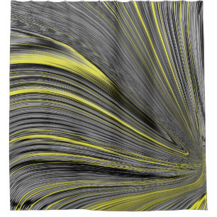 Cortina De Ducha Deformación amarilla abstracta