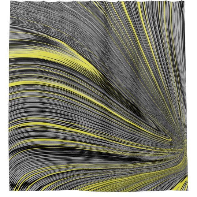 Cortina De Ducha Deformación amarilla abstracta (Anverso)