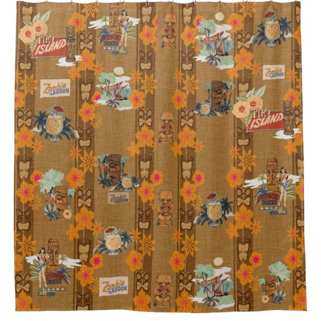 Cortina de ducha del baño de Tiki (Anverso)