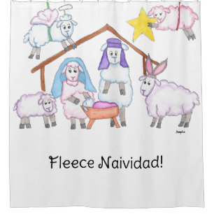 Cortina de ducha del Belén de Navidad