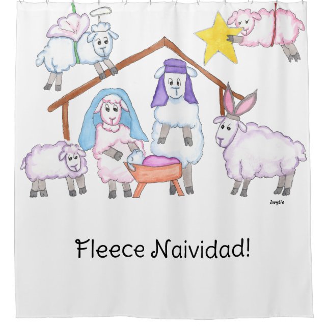 Cortina de ducha del Belén de Navidad (Anverso)