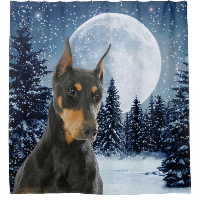 Cortina de ducha del Doberman (Anverso)