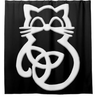 Cortina de ducha del gato celta del nudo de la Tri