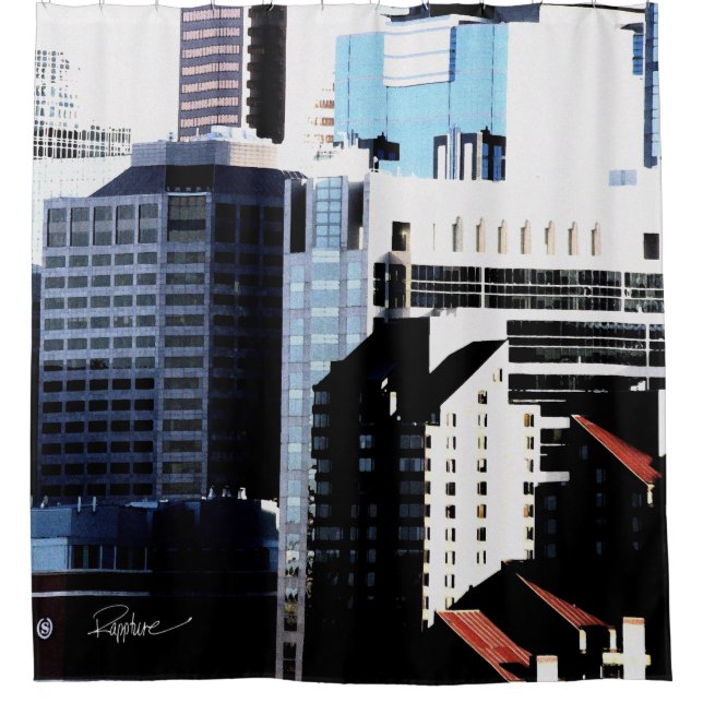 Cortina de ducha del paisaje urbano (Anverso)