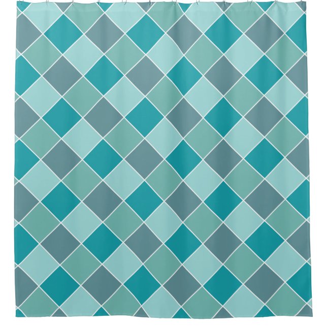 Cortina de ducha del patrón Aqua Tile (Anverso)