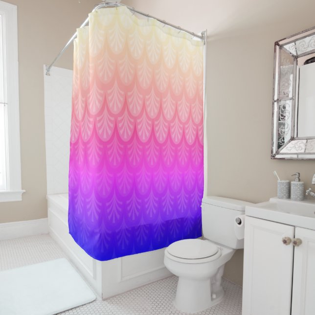 Cortina de ducha del patrón arcoiris Boho (In situ)