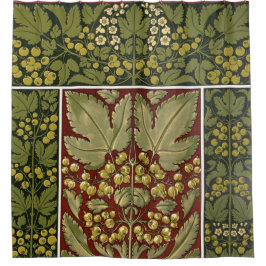 Cortina de ducha del patrón de hojas antiguas