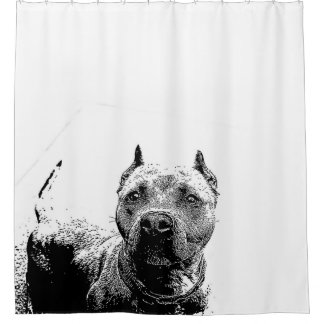 Cortina de ducha del perro de Pitbull