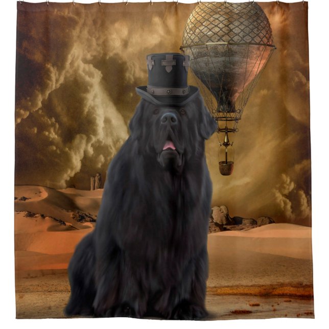 Cortina de ducha del perro de Steampunk (Anverso)