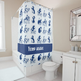 Cortina De Ducha Delfín, ballenas y pingüinos