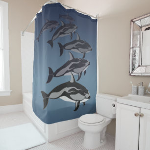 Cortina De Ducha Delphin Shower Curtain Dolphin Art Baño Decoración