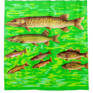 Cortina De Ducha demasiados peces en el mar