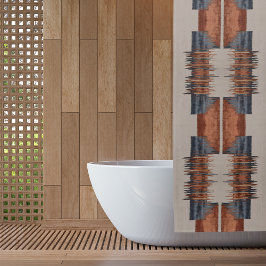 Cortina De Ducha Denim y óxido de tazas modernos