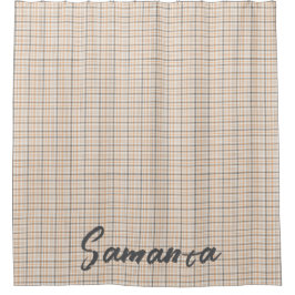 Cortina De Ducha Denominación de color gris beige escocés vintage