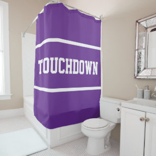 Cortina De Ducha Deportivo Royal Púrpura TOUCHDOWN Blanco Rayas de 
