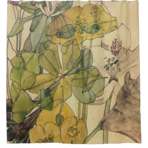 Cortina De Ducha Depuración Con Las Flores De Yham Charles Rennie