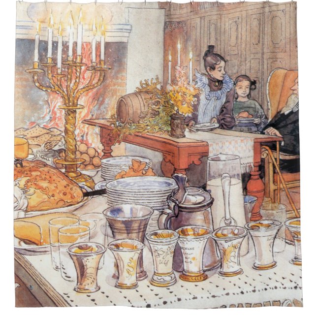 Cortina De Ducha Detail Of Christmas Eve - Carl Larsson 1906 (Anverso)