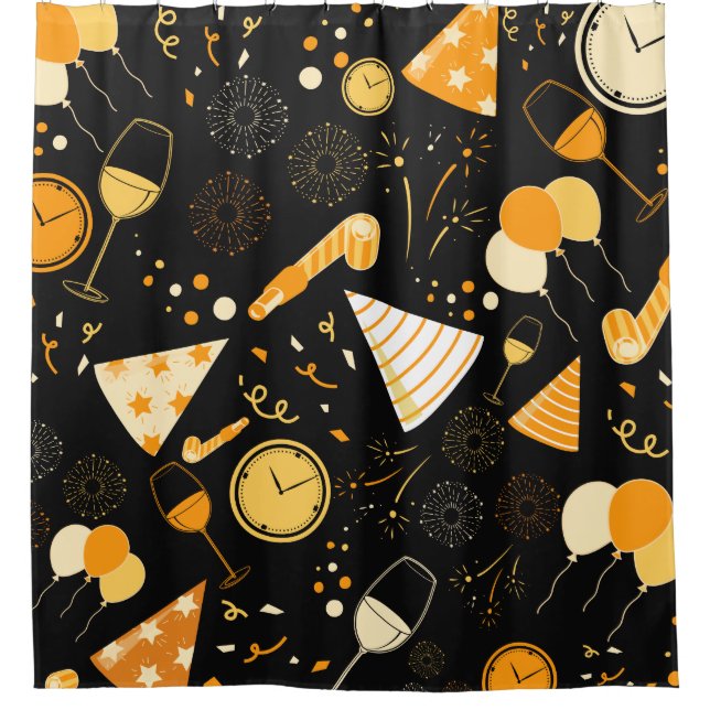 Cortina De Ducha Día de Año Nuevo (Anverso)