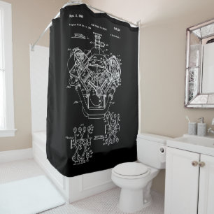 Cortina De Ducha Diagrama del diseño de la huella azul del bloque d