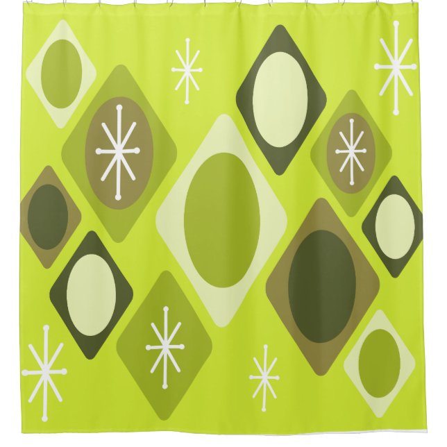 Cortina De Ducha Diamantes Ovala Starburst Chartreuse (Anverso)