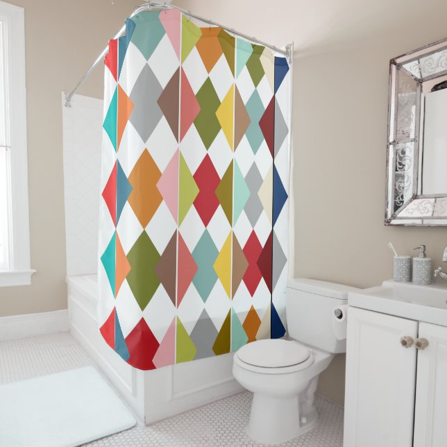 Cortina De Ducha Diamond Quilt Inspired (In situ)