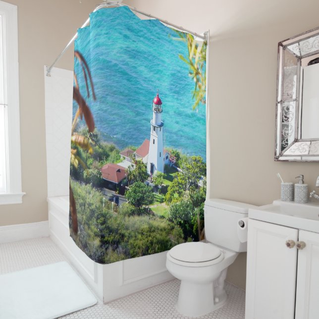 Cortina De Ducha Diamondhead Lighthouse Oahu Hawaii (In situ)