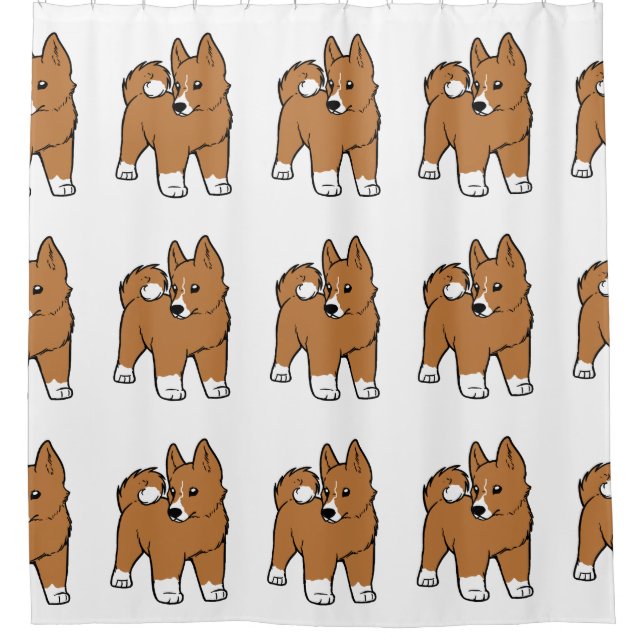 Cortina De Ducha dibujo animado del basenji (Anverso)