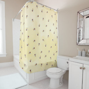 Cortina De Ducha Dibujo de Abejorro Adorable Amarillo