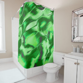 Cortina De Ducha Dibujo de dunas verdes metálicas toscas