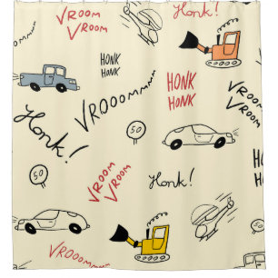 Cortina De Ducha Dibujos de coches sin problemas: Hoja de cama para