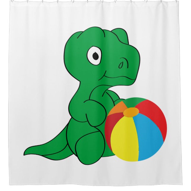 Cortina De Ducha Dino y bola (Anverso)