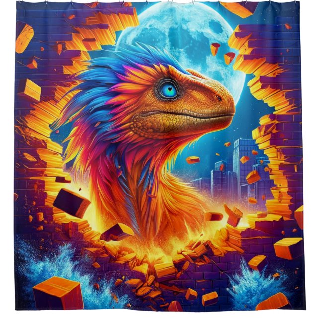 Cortina De Ducha Dinosaurio (Anverso)