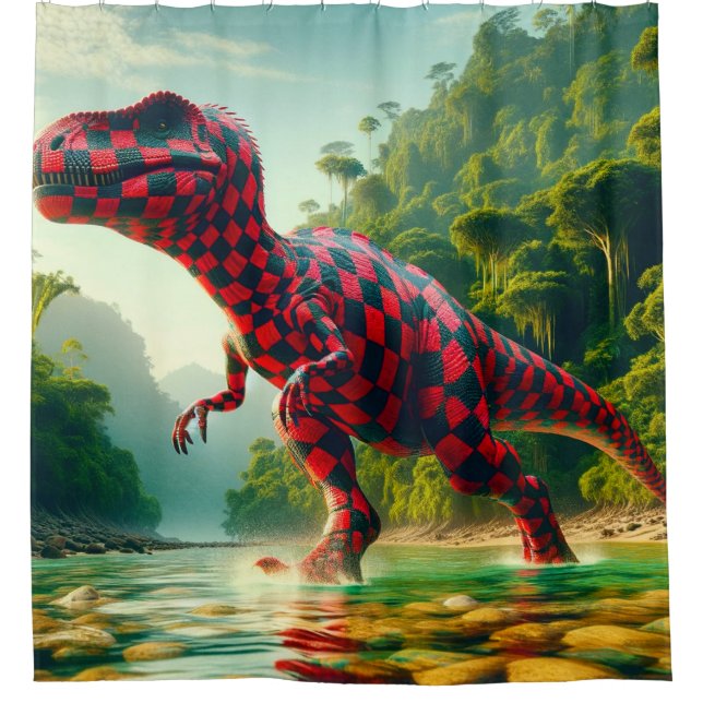 Cortina De Ducha Dinosaurio controlado (Anverso)