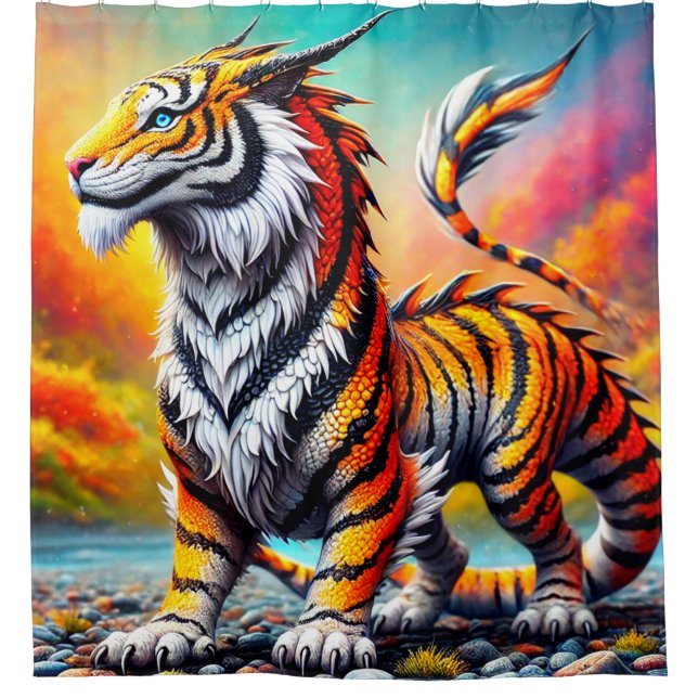 Cortina De Ducha Dinosaurio tigre (Anverso)