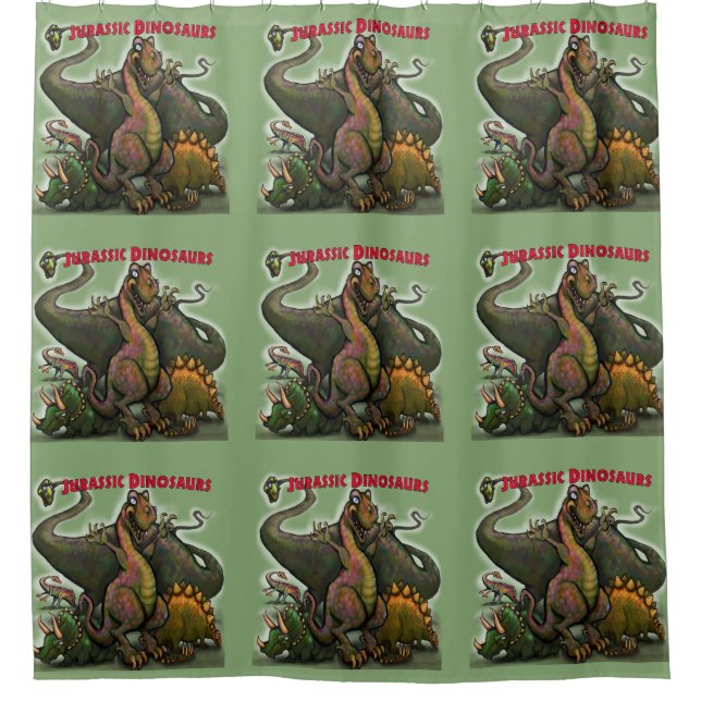 Cortina De Ducha Dinosaurios Jurásicos (Anverso)