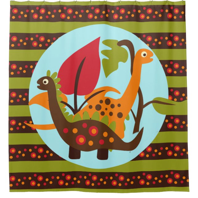 Cortina De Ducha Dinosaurios prehistóricos (Anverso)