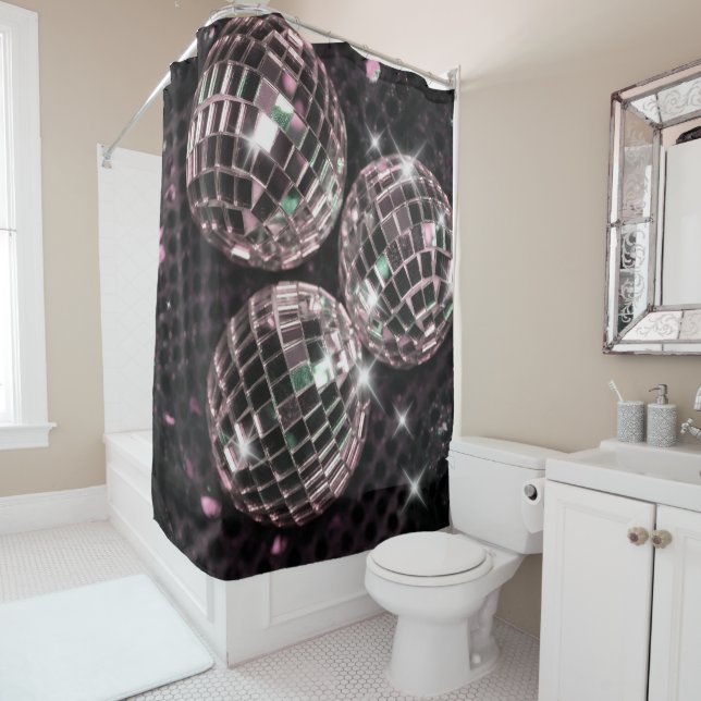 Cortina De Ducha Disco Balls Glam #8 #retro #wall #art (In situ)