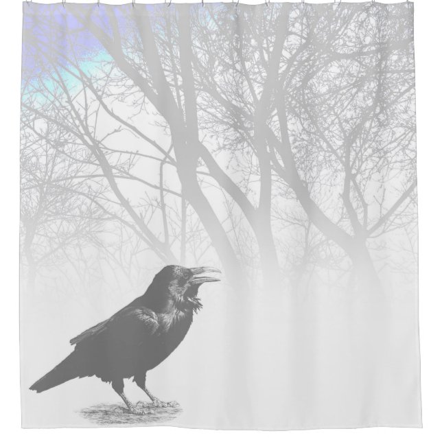 Cortina De Ducha Diseño 12 Crow Raven (Anverso)