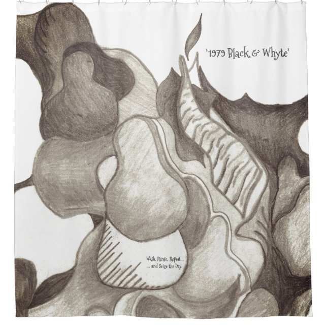 Cortina De Ducha * Diseño '1979' en blanco y negro (Anverso)